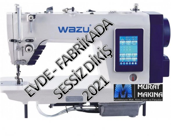 WAZU GT2021 ELEKTRONİK ÇİFT STEP MOTORLU ÇİFT BIÇAKLI KAFADAN MOTORLU İPLİK KESMELİ KAPALI KARTEL YÜKSEK DEVİR OTOMATİK DÜZ DİKİŞ MAKİNASI. Lock stitch industrial sewing machine